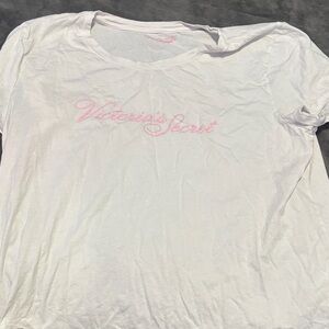 Victoria's Secret White Tee with Pink Script
